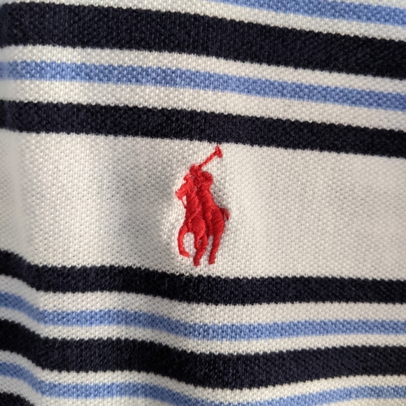 Polo by Ralph Lauren White & Blue Polo - Sz M - Picture 6 of 6
